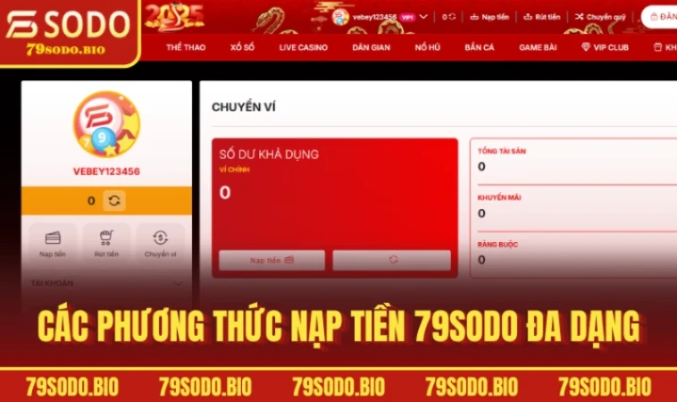 Nạp Tiền 79SODO Cổng Giao Dịch Tiện Lợi Và Nhanh Chóng 1 Các phương thức nạp tiền 79SODO đa dạng