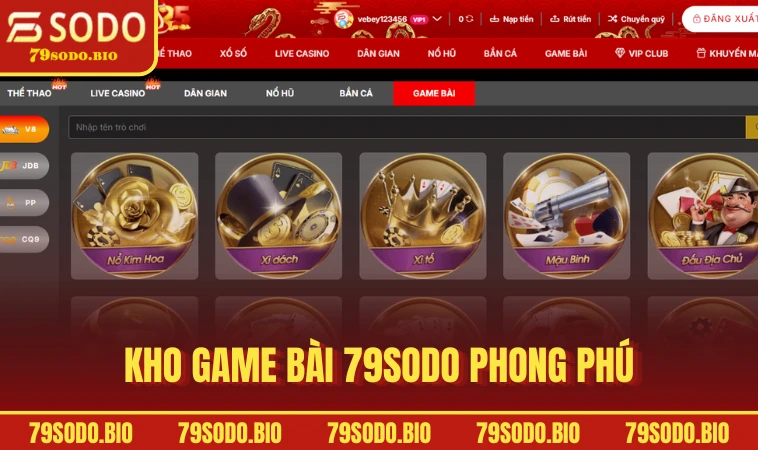 Game Bài 79SODO Thiên Đường Giải Trí Hấp Dẫn Cho Game Thủ 2 Kho game bài 79SODO phong phú